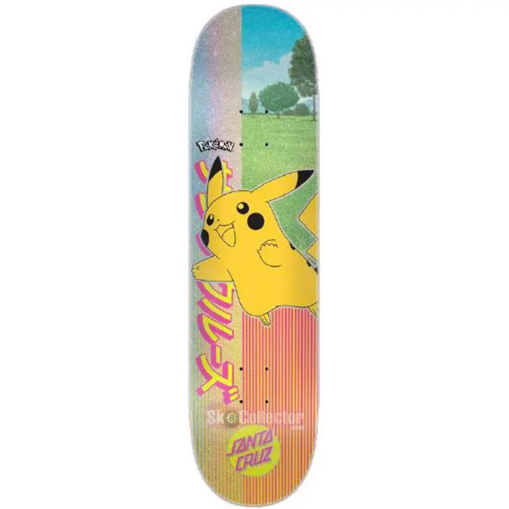 Santa Cruz x Pokemon PIKACHU Deck Holo Foil Skateboard